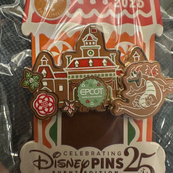 2025 Disney Parks Epcot Christmas Gingerbread Holiday Figment LE 3500 Pin - Picture 1 of 2